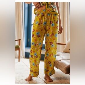 NWT- Anthropologie Yellow Floral Pants